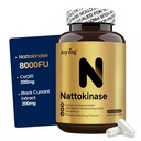 Joyung Nattokinase 8000FU - Cardiovascular & Blood Circulation Support Supplement - Includes Black Currant & CoQ10 for Heart Health & Vitality - 60 Capsules (30 Day Supply)