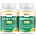Nattokinase Supplement 10000FU – Organic Natto Enzyme 500mg for Circulatory Wellness, Enteric-Coated Tablets Aiding Digestion & Assisting Absorption, Vegan, 90 Tablets (90-Day Supply) -2P