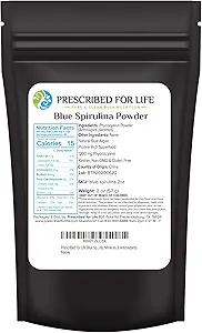 Verfasst für Leben Blaues Spirulina Pulver, reine Vegan Superfood, Glutenfrei, Natürlich, Non GMO, Blaues Algenpulver (Phycocyanin), Verpackt mit Protein, Vitamine & Antioxidantien (56g)