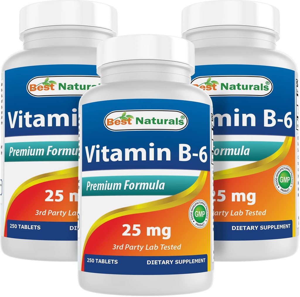 Best Naturals Vitamin B6 25mg 250 Tabletten (250 Zähler (Pack von 3))