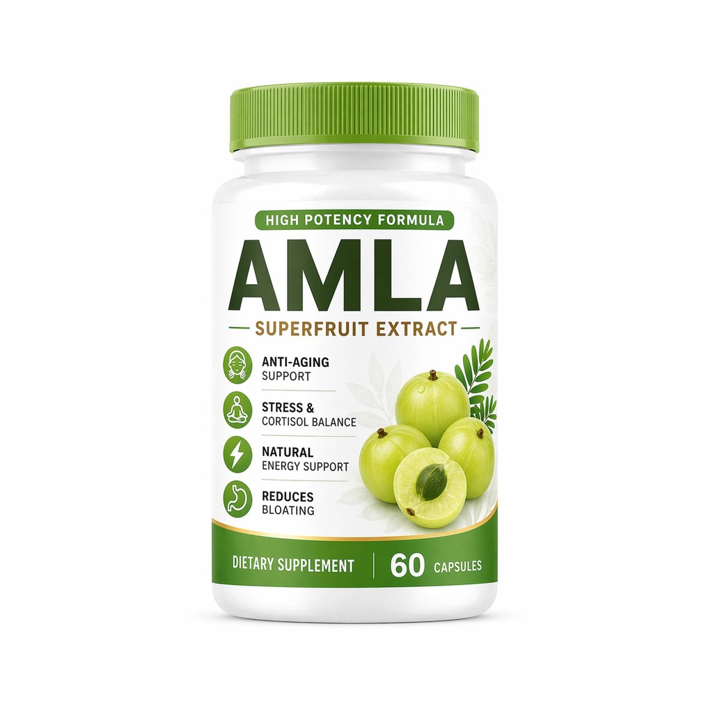 Amla Superfruit Capsules – Organic Indian Gooseberry Fruit Extract Supplement with Natural Polyphenols for Healthy Aging, Metabolic Support & Daily Vitality, 60 Capsules (1)