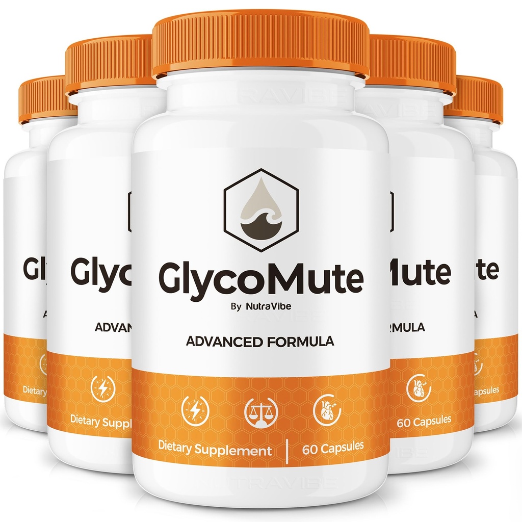 (5 Pack) GlycoMute Capsules – Official Glyco Mute Natural Blood Balance & Circulation Support | Premium Supplement for Stable Levels and Energy | Easy-to-Take Pills, Non-Habit Forming (300 Capsules)