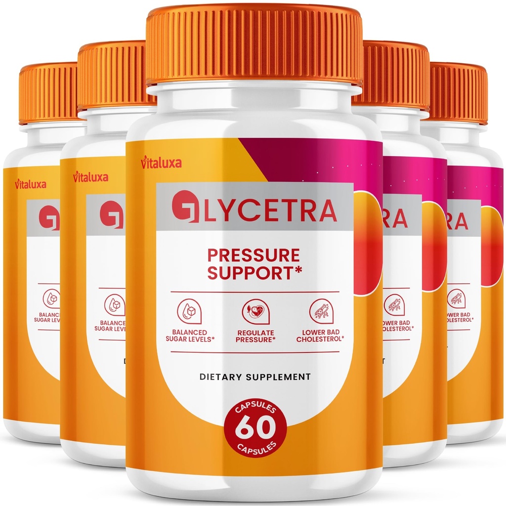 (5 Pack) Glycetra Capsules, Glycetra Blood Support Supplement Advanced Formula Premium Blend All Natural Balance Flow, Glicetra Pills Maximum Strength Glycogen Support Health Wellness Review (300 Ct)
