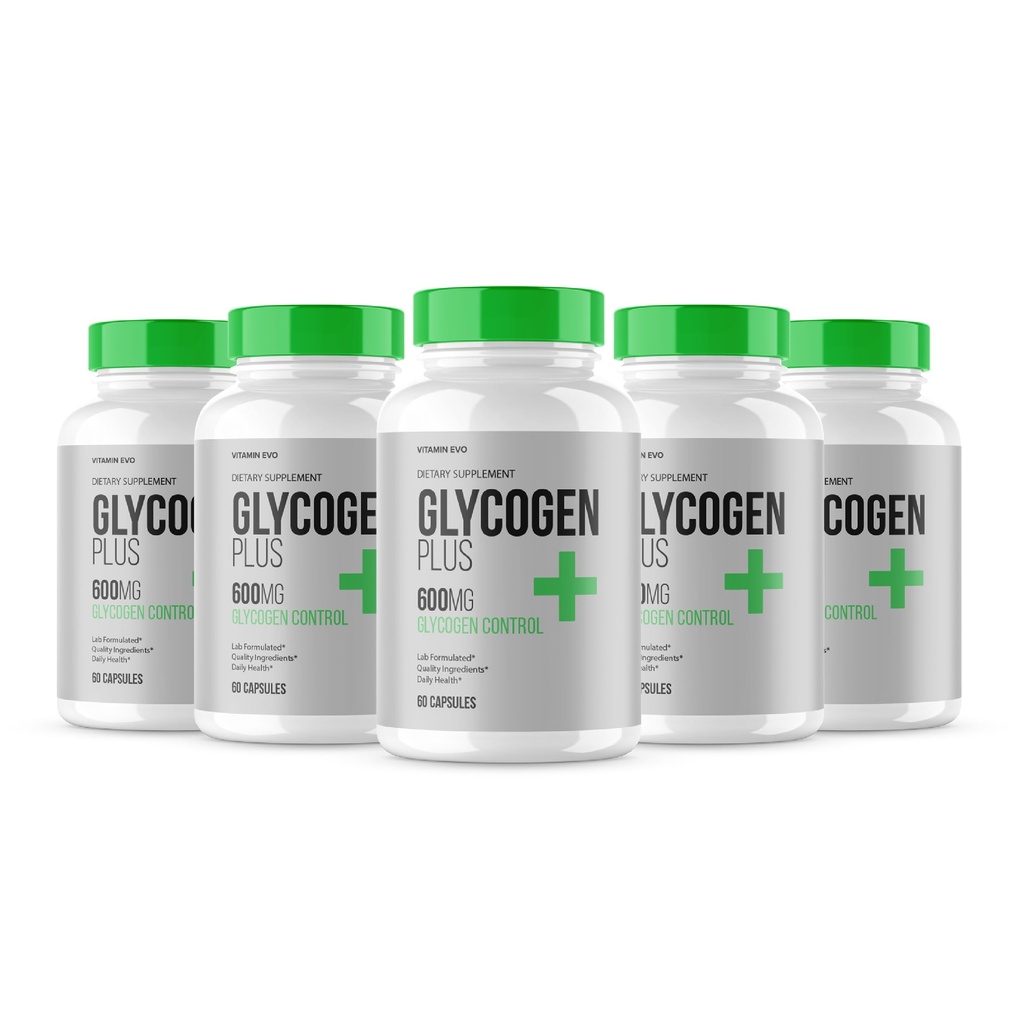 (5 Pack) Glycogen Plus Capsules, Official Glycogen Plus Advanced Blood Formula Support Supplement Pills, GlycogenPlus All Natural Supplement Capsule, Glycogen+ Pills Health and Wellness (300 Capsules)