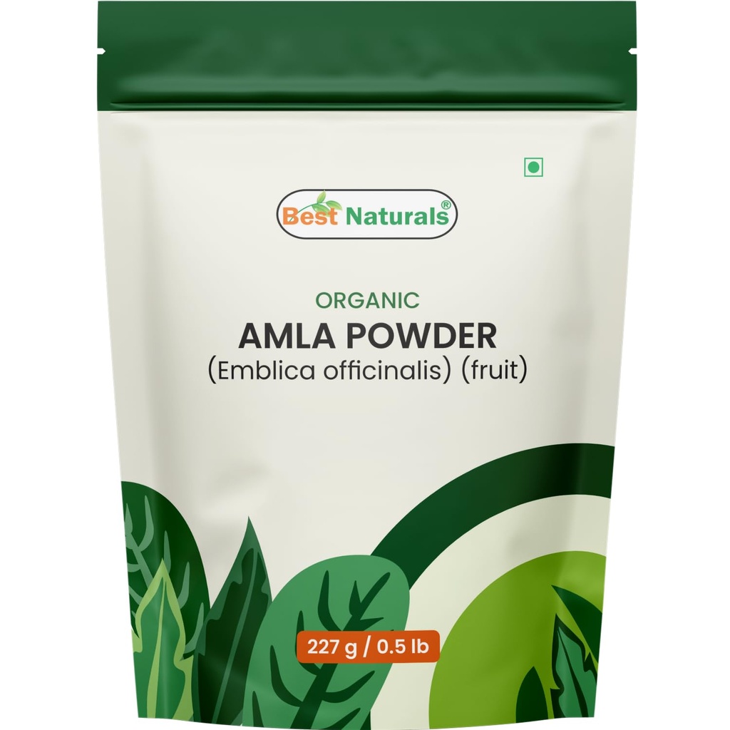 Best Naturals Certified USDA Organic Amla Powder, 227 Gram, Gluten Free, GMO Free, Vegan