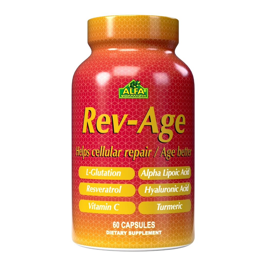 ALFA VITAMINS Rev-Age Cellular Repair Supplement for Anti-Aging & Immune System Support - 60 Capsules
