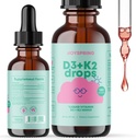 JoySpring Flüssiges Vitamin D3 mit K2 Vitamin D für Kinder - Immununterstützung für Kinder, Tägliche Multivitamin mit Burdock Root & Elderberry für Kinder Immun Booster und natürliche Kinder Fokus Ergänzungen Tropfen