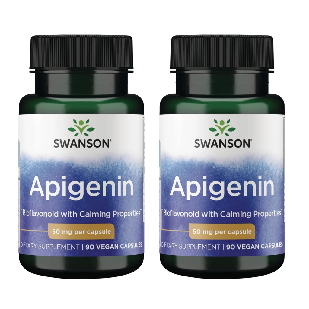 Swanson Apigenin-Bioflavonoid Ergänzung natürliche Prostata Unterstützung-Metabolismus & Nerve Gesundheit Unterstützung Schlaf & Entspannung 90 Caps, 50mg Jedes 2 Pack