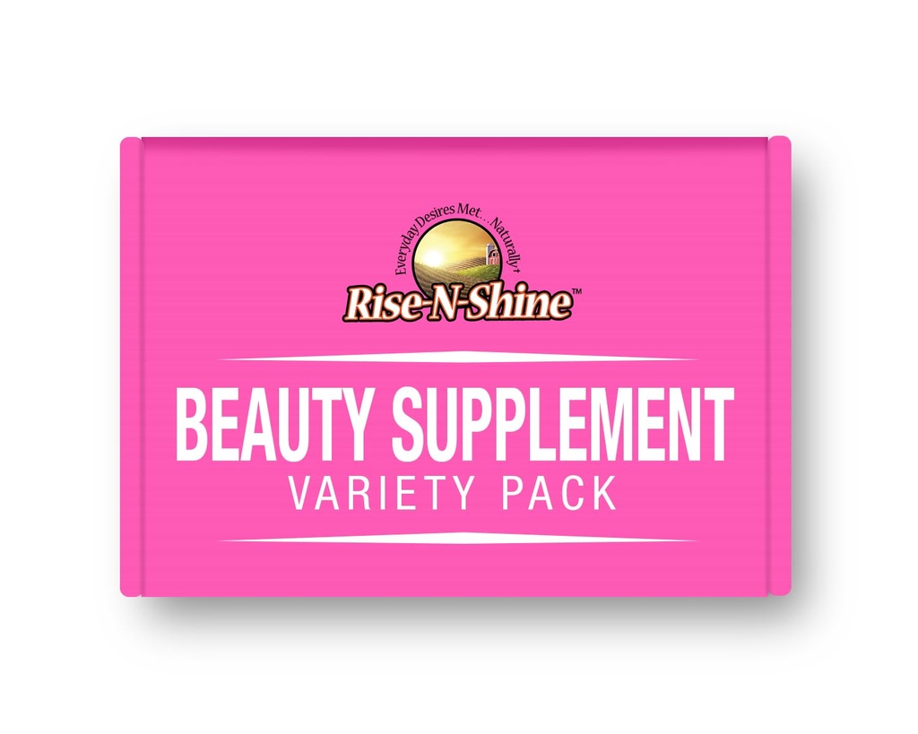 Rise-N-Shine Beauty Variety 3 Pack: Hair, Skin & Nails Vitamins, Collagen Peptides, & Beauty Vitamins