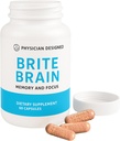 Physician Designed Brite Brain Supplement | Ultra CoQ10 mit PQ | für Energie, Fokus & Gehirn Gesundheit | Micro Active | Anti-Aging| CoQ10 | Alle Altersstufen | 60 Kapseln