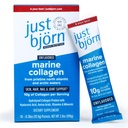 Just Bjorn Marine Collagen Peptides Powder On-The-Go Stick Packs - Collagen Powder for Women & Men - Skin, Hair, Nail & Joint Support - Hyaluronic Acid, Vitamin C, Amino Acids - Unflavored (10 Pack)