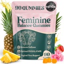 Premium Feminine Balance Gummies - for Women’s Health & Wellness - Immune Support - Vegan, Gluten-Free - Hawaiian Pineapple - 90 Gummies - 45 Servings