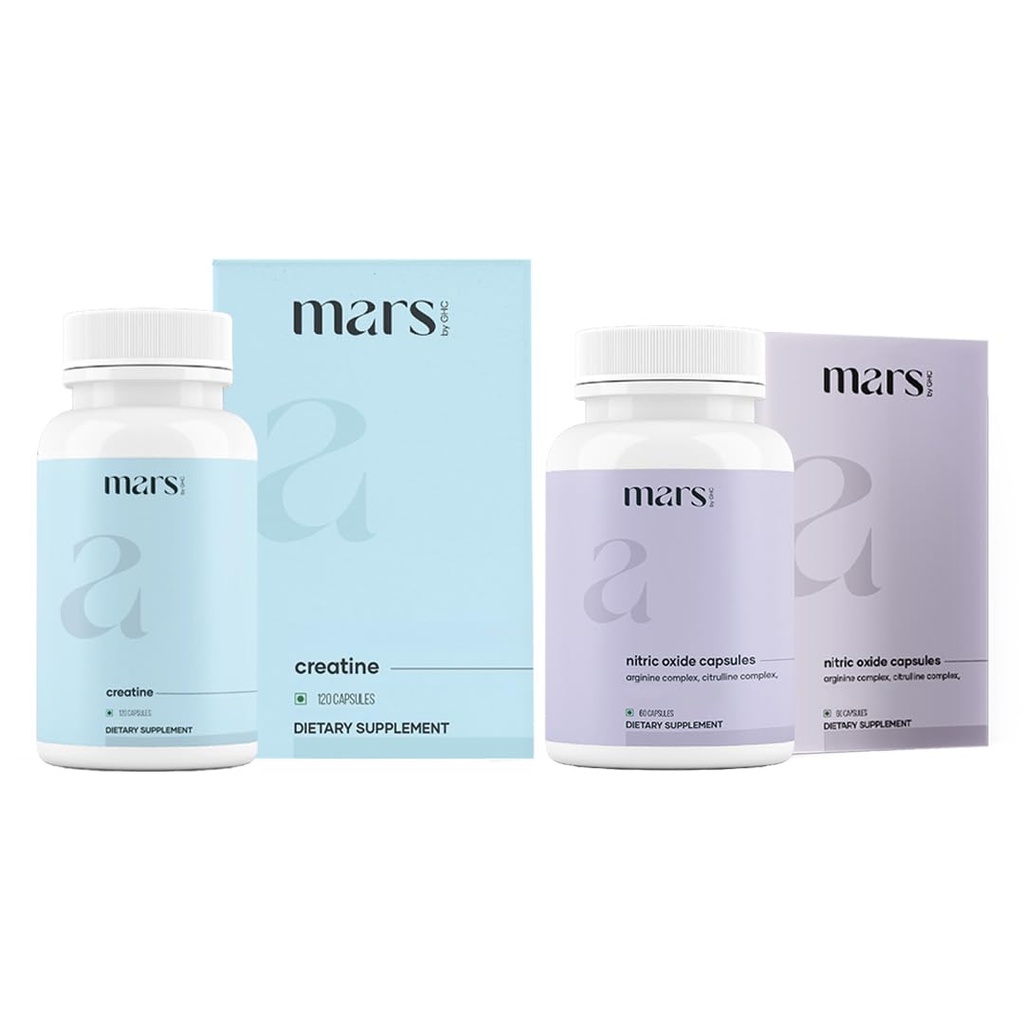 mars by GHC Beast Mode Combo, 120 Capsules, Plant-Based Nitric Oxide & Creatine Capsules, Daily Fitness & Wellness Support, Pack of 1