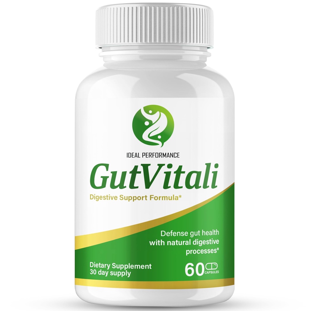 GutVitali Capsules, Original Gut Vitali Supplement Pills, Advanced Gut Health & Digestive Support Maximum Strength Gut Vitali Natural Digestive Formula, Overall Health & Wellness Reviews (60 Capsules)