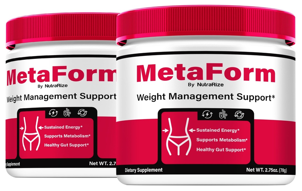 NutraRize (2 Pack) MetaForm - Premium Powder Formula for Lasting Energy and Active Lifestyle, Meta Form to Support Fitness and Body Goals, Official MetaForm in A Jar Review (60 Servings)