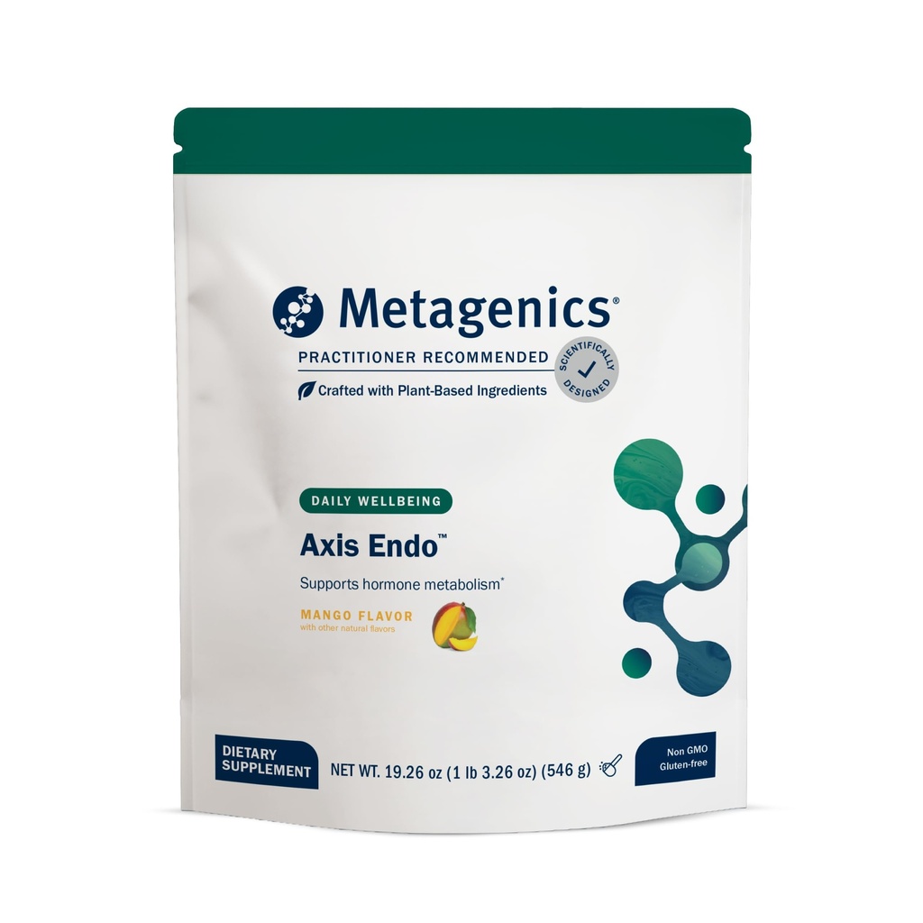 Metagenics Axis Endo - Hormone Balance Aid* - Supports Hormone Metabolism, Estrogen Balance & Bone Health* - Non‑GMO, Gluten‑Free, Mango Flavor - 14 Servings