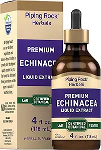 Piping Rock Echinacea Tropfen | 4 fl oz | Flüssiger Extrakt Tincture | Premium Botanische Kräuter | Vegetarische Ergänzung | Alkoholfrei, Non-GMO, Glutenfrei