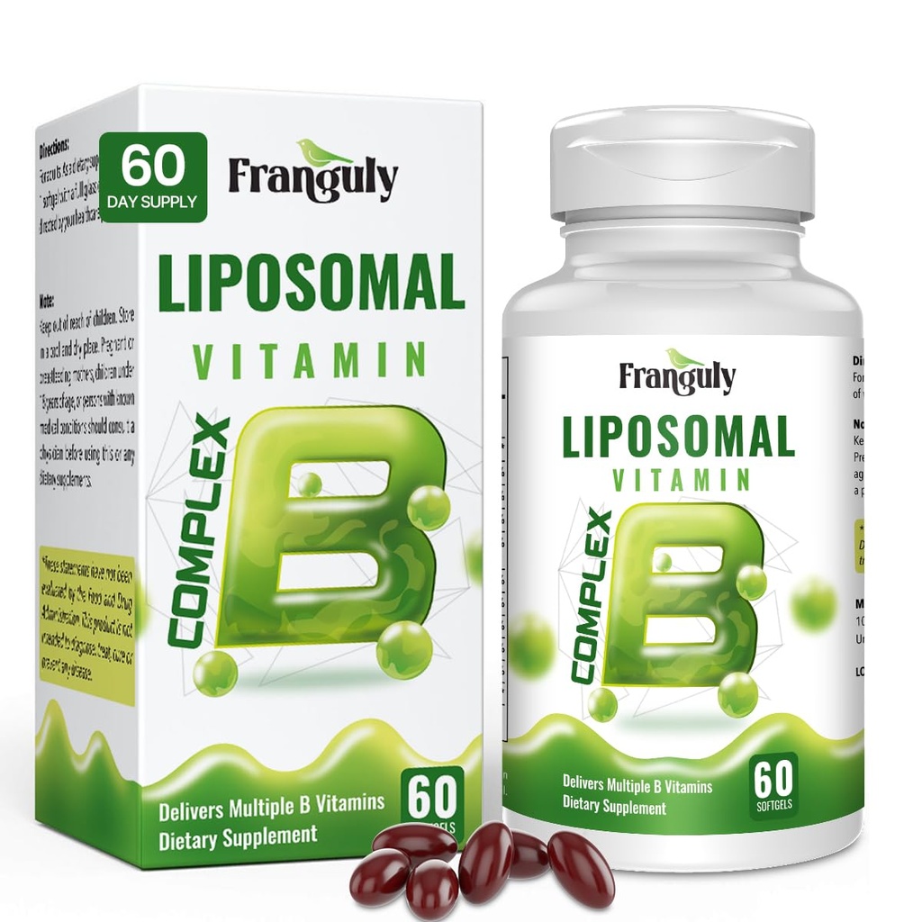 Methylated B Complex,Liposomal Methyfolate 5-MTHF,Methylated B12 Complex,Ultra High Absorption with Choline Inositol-Supports Methylation,Energy and Mood Health,2 Month Supply,2 Month Supply