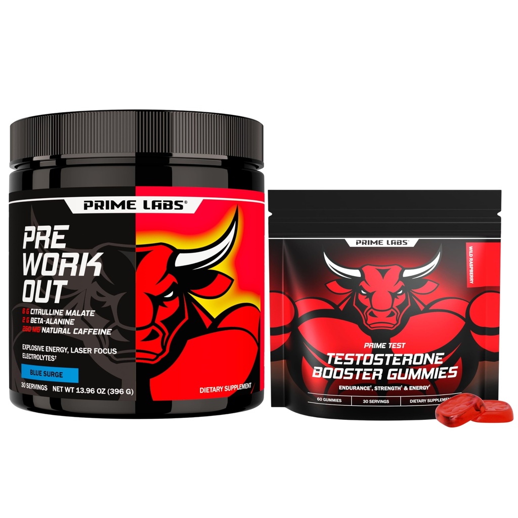 Prime Labs Pre-Workout Powder + Prime Test Gummies
