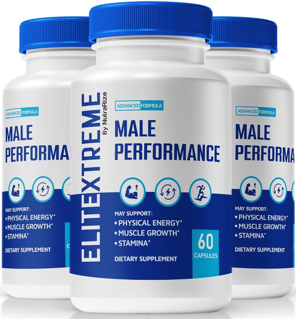 (3 Pack) EliteXtreme Pills for Men, Elite Extreme Maximum Power and Performance Support, All Natural 1200 MG Male Capsules, Multivitamins for Overall Health, Elite Xtreme Reviews (180 Capsules)