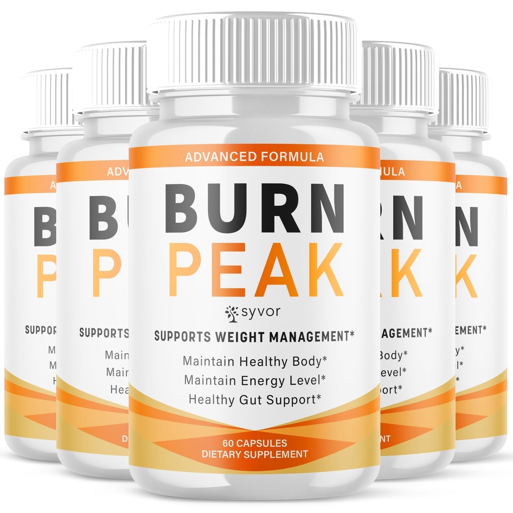 (5 Pack) Burn Peak Capsules, Official Burnpeak Pink Salt Pills with All Natural Ingredients, Advanced Health and Wellness Supplement with Premium Vitamins for Active Lifestyle Support (300 Capsules)