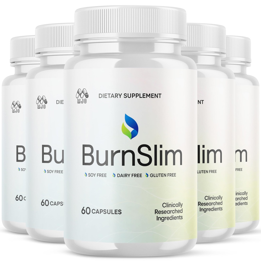 (5 Pack) Burn Slim Capsules, Official Burnslim Pills with All Natural Ingredients, Advanced Burn Slim Health and Wellness Supplement Supporting Active Lifestyle for Women and Men (300 Capsules)