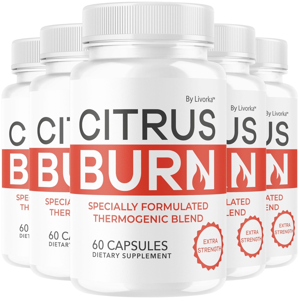 (5 Pack) Citrus Burn Capsules - Official CitrusBurn Pills Supplement Support All Natural Ingredients Advanced Formula Premium Multivitamin for Overall Health & Wellness, 300 Capsules for 5 Months