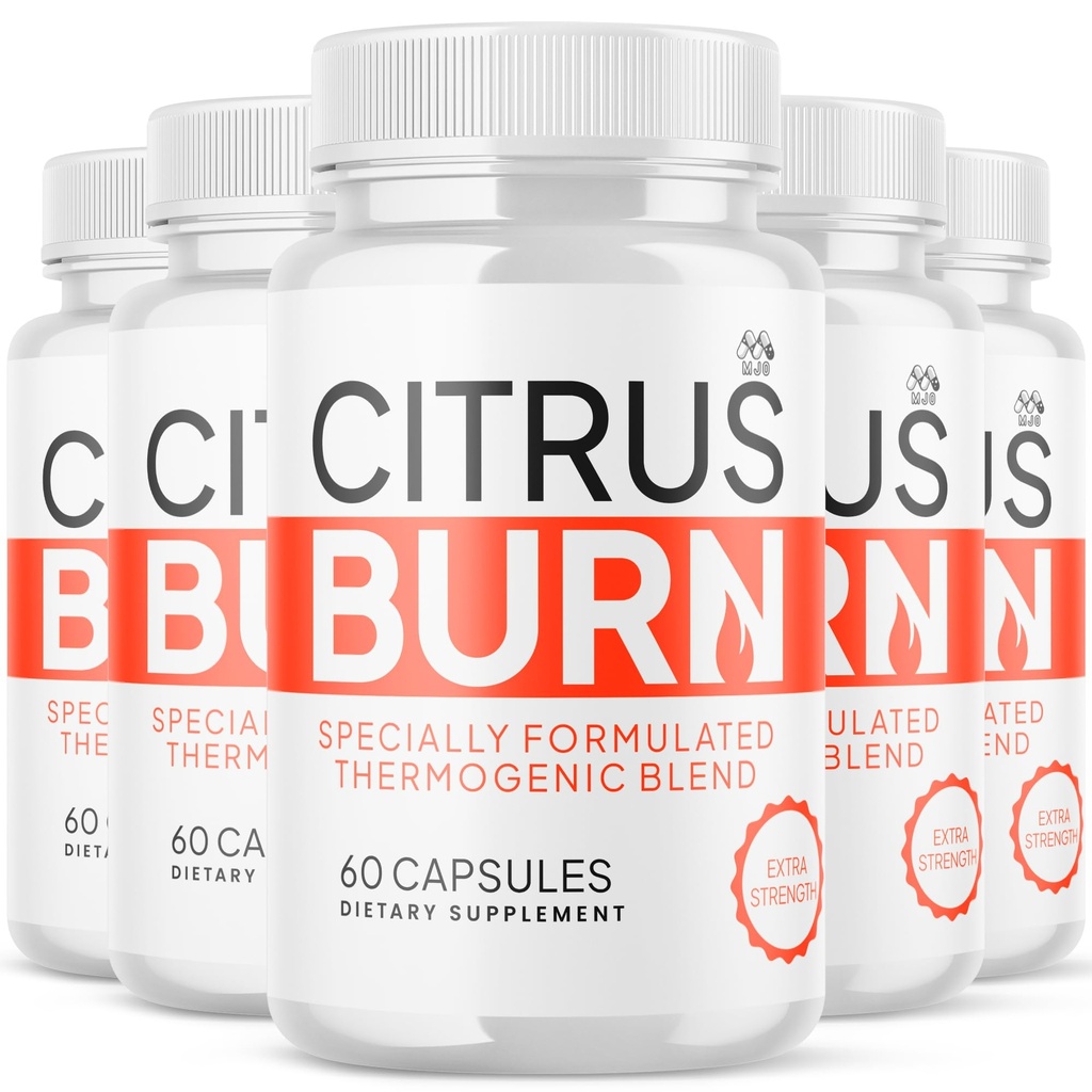 (5 Pack) Citrus Burn Capsules, Official CitrusBurn Pills with All Natural Ingredients, Advanced Citrus Burn for Optimal Health & Wellness Support with Premium Vitamins for Women & Men (300 Capsules)