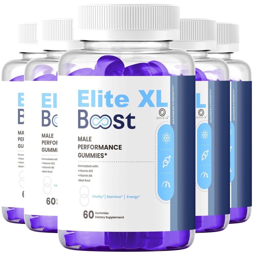 (5 Pack) Elite XL Boost Gummies - Official EliteXL Boost Advanced Premium Formula Support Maximum Strenght, All Natural Ingredients Vitamins for Overall Health & Wellness, 300 Gummies for 5 Months