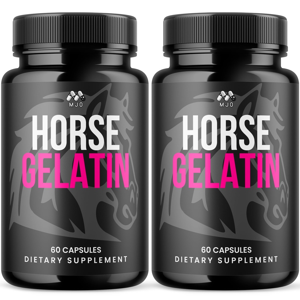(2 Pack) Horse Gelatin Capsules, Official HorseGelatin Pills for Men with All Natural Ingredients, Advanced Men's Health and Wellness Support Pill, Max Strength Multivitamin Supplement (120 Capsules)