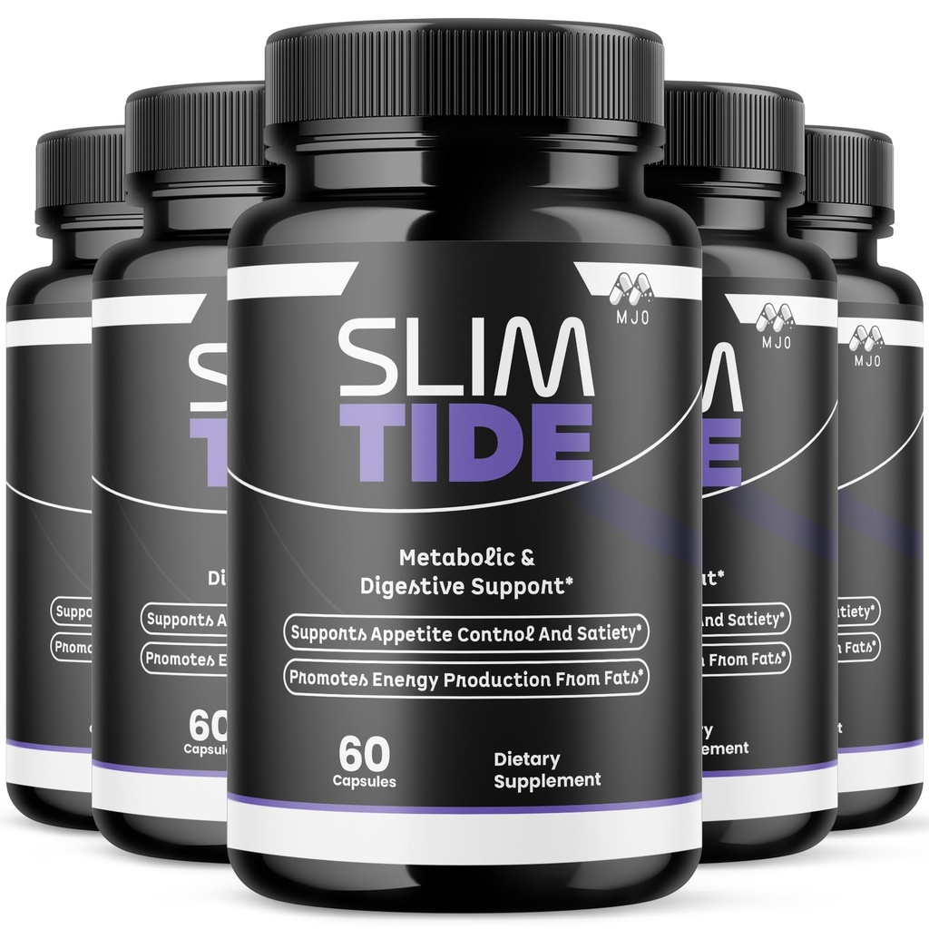 (5 Pack) Slim Tide Capsules, Official SlimTide Weight Management Pills with All Natural Ingredients, Advanced Formula Wellness Supplement with Maximum Strength Active Lifestyle Vitamins (300 Capsules)