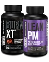 Jacked Factory 24/7 Fat Burner Stack - Burn XT MAX High Performance Fat Burner (90 Kapseln) - Lean PM Nighttime Sleep Support für Weight Loss und Appetite Suppression (60 Kapseln)