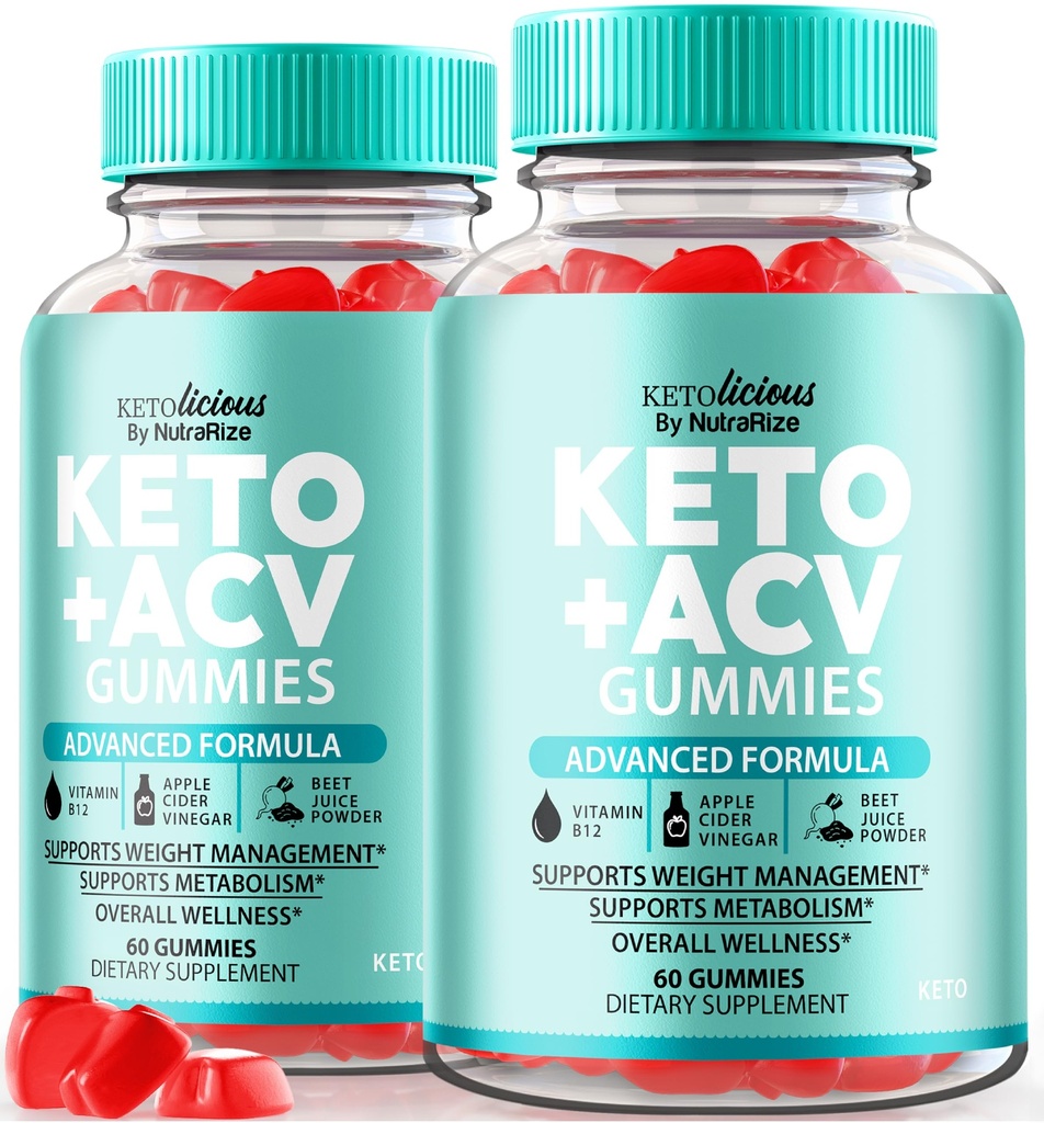 NutraRize (2 Pack) Ketolicious ACV Gummies for Weight Loss, Official Keto+ACV Gummies, All-Natural Apple Cider Vinegar 1000MG, Premium KetoACV Gummy, Keto Licious Gomitas Reviews (120 Gummies)