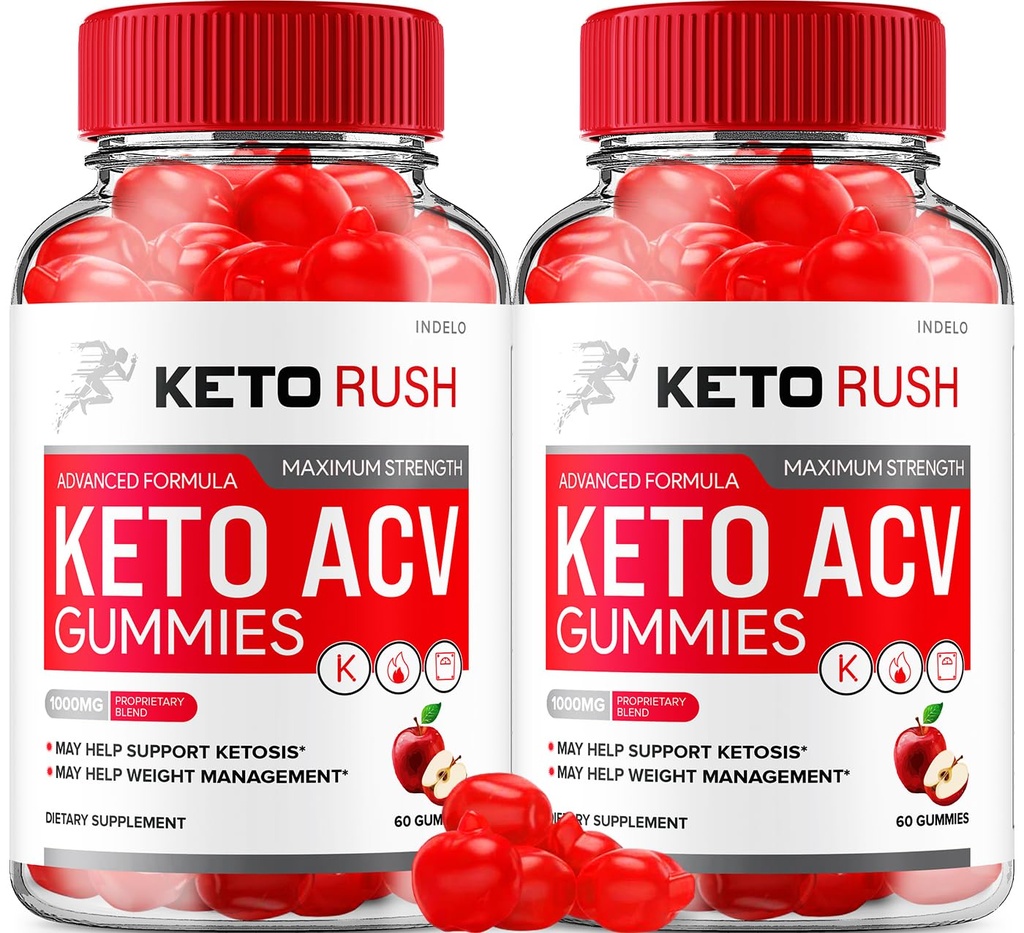 (2 Pack) Keto Rush ACV Gummies Advanced, Rush Keto Plus ACV Gummies Apple Cider Vinegar Rush ACV Gummies Rush Keto Weight Management Gummies Reviews Vitamin B12 Keto+acv, 1000mg (120 Gummies)