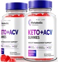 (Pack of 2 Metabolic Solutions Keto + ACV Gummies for Advanced Weight Loss, Formula Supplement, Reviews (120 Gummies)