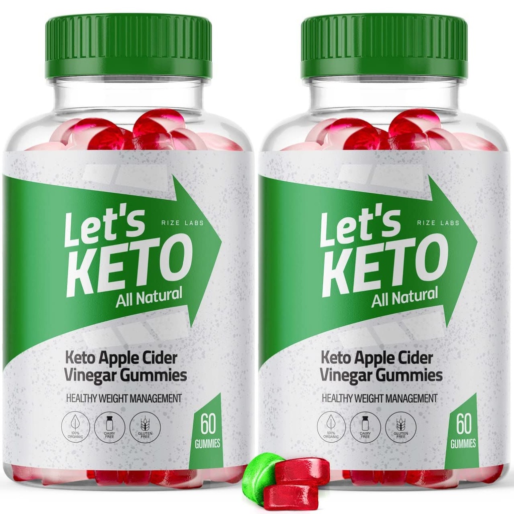 Lets Keto Apple Cider Vinegar Gummies for Weight Management Loss - Advanced Formula - All Natural Ingredients (120 Gummies) (Pack of 2)