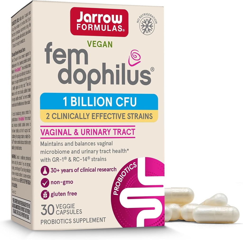 Jarrow Formulas Fem-Dophilus - 1 Billion Organisms Per Serving - 30 Veggie Kapseln - Frauen Probiotic - Urinary Tract Health - Bis zu 30 Portionen