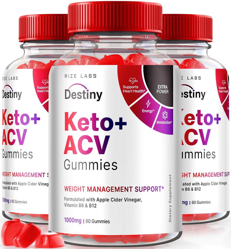 (Pack of 3 Destiny Keto ACV Gummies 1000 MG, for Advanced Weight Loss (180 Gummies)