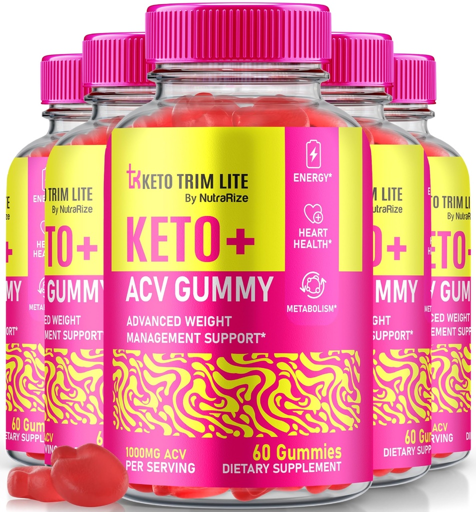 NutraRize (5 Pack) Keto Lite Trim ACV Gummies, KetoLite Trim Keto ACV for Weight Loss, All Natural Keto Plus Apple Cider Vinegar, Keto + ACV Gummy, Official KetoTrimLite Gomitas Review (300 Gummies)
