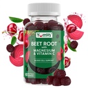 YumVs Beet Root Gummis mit Magnesium und Vitamin C - Berry Flavor Beetroot Gummies - Rübenkäse für Blutzirkulation und Antioxidans Unterstützung - Rote Rübe Gummy- Berry 60 Count (Pack mit 1)