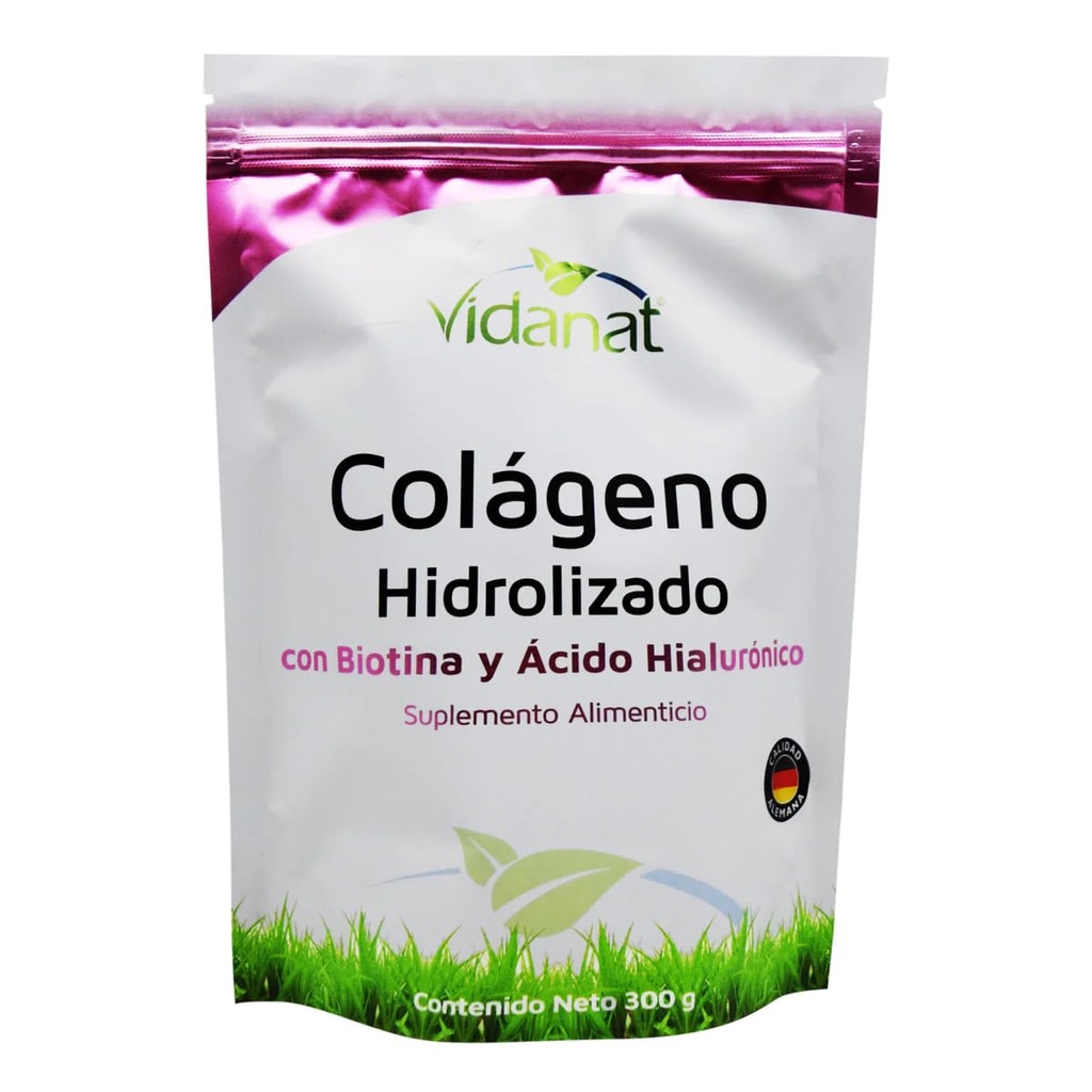 Vidanat Pure Hydrolyzed Collagen with Biotin & Hyaluronic Acid – Supports Skin, Hair, Nails & Joint Health – High-Absorption Protein Powder – 300g (Pack of 1) – 15 Servings per Bag