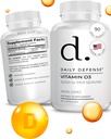 Vitamin D3 5000 IU for Heart Health, Daily Immune Support, Mental Clarity, & Muscle Function - 90 Vitamin D Supplements