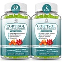 (2 Pack) Cortisol Supplements Gummies for Women, Cortisol Reducer w.Ashwagandha Rhodiola Rosea Magnesium L-Theanine Phosphatidylserine Black Peper, Hormone Balanced & Lower Cortisol, 120 Gummies