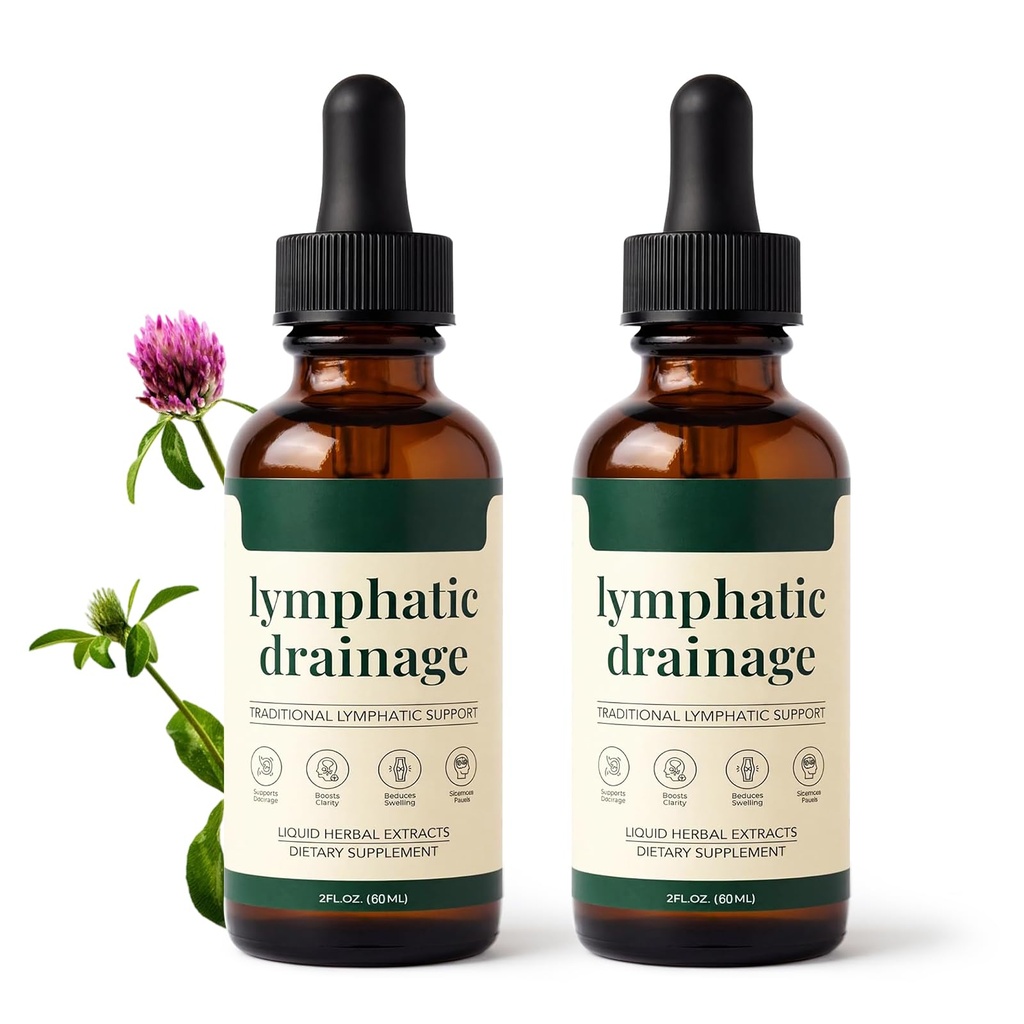 2PCS Lymphatic Drainage Drops, Lymphatic System Support, Immune System, Natural Herbal Blends, Vegan & Non-GMO