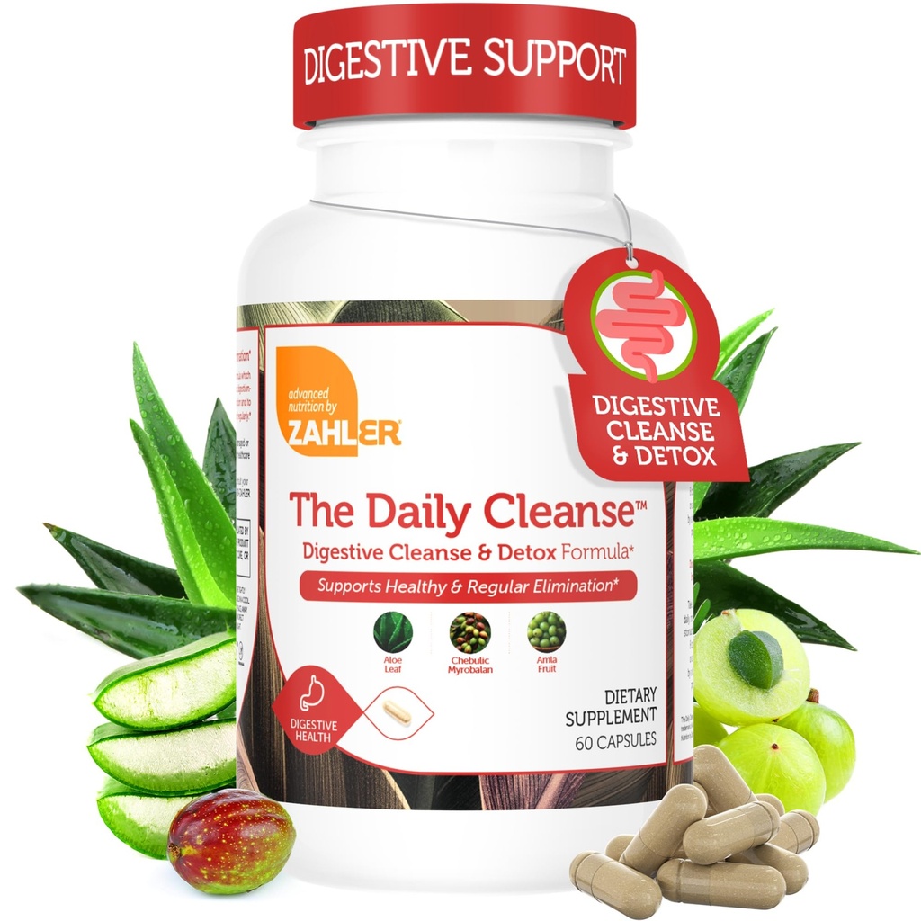 Zahler Daily Cleanse, Digestive Cleanse & Detox Formula, unterstützt gesunde und regelmäßige Elimination, 60 Kapseln.