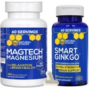 NATURAL STACKS Magtech Magnesium + Ginkgo Biloba Supplement Bundle - Supports Brain Health & Relaxation* - 240 Total Capsules