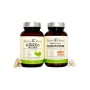 Herbal Roots Brain Health Duo, Organic Mushrooms and Organic Ginkgo Biloba, Powerful Boost for Brain Health, Non-GMO