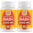 2000 MG NAD Ergänzung, Liposomal NAD+ mit hoher Absorption, Effizient Than Nicotinamid Riboside, Pure & Plus Boosting Supplement, Aging Defense, Metabolism & Cellular, 120 Softgels