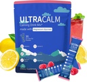 UltraCalm Super Calm Cortisol Drink, Magnesium Glycinate Powder with Ashwagandha L-Theanine Vitamin D3, Calm Magnesium Powder for Stress Relief Sleep Support, Raspberry Lemonade (30 Servings)