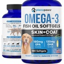 Omega 3 Fischöl für Hunde Kapseln - Lachsöl für Hunde - Hunde Fisch Öl Ergänzung Mai Hilfe Shedding, Allergy, Juckreiz - Unterstützung trockene Haut, Gelenke - Hunde Haut und Mantel Ergänzung - 180 Fisch Öl Pillen